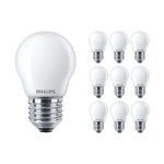 Confezione Multipack 10x Philips Corepro LED Lustre E27 Sferica Ghiaccio 4.3W 470lm - 827 Bianco Molto Caldo | Sostitutiva 40W