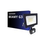 Noxion Proiettore LED Beamy G3.1 Nero 30W 3300lm 110D - 840 Bianco Freddo | IP65 - Sensore di Movimento e Luce - Simmetrico 