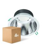 Confezione Multipack 4x Philips Downlight LED Coreline DN142B Aluminium Bianca 19.2W 2300lm 60D - 830 Luce Calda -  | Ritaglio 200mm - IP20 - UGR<19