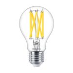 Philips Master LED E27 Pera Filamento Chiara 10.5W 1521lm - 922-927 Dim To Warm | Miglior Resa Cromatica - Dimmerabile - Sostitutiva 100W
