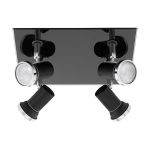 Eglo Luce da soffitto Tamara 1 Acciaio Nero Cromo 4x2.8W 4x250lm - 830 Luce Calda -  | IP44 - Incl. 4x GU10