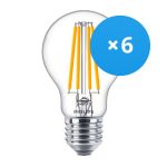 Confezione Multipack 6x Philips Corepro LED Bulbo E27 Pera Chiara 10.5W 1521lm - 827 Bianco Molto Caldo | Sostitutiva 100W