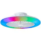 Brilliant Salerno Ventilatore Da Soffitto Plastica Metallo Bianca 36W 4700lm - 830-865 CCT+RGB | 485mm - Telecomando Dimmerabile
