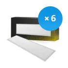 Confezione Multipack 6x Bright Choice Pannello A LED Backlit 36W 3240lm - 840 Bianco Freddo | 120x30cm - UGR 