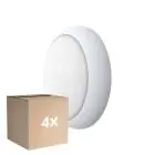 Confezione Multipack 4x Noxion Bulkhead LED Pro V2 12/16/20W 2400lm - 830-840-865 CCT | 325mm - IP65 - Sensore di Movimento e Luce + Il Anello Bianca